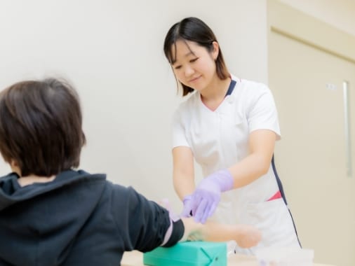 採血中の様子