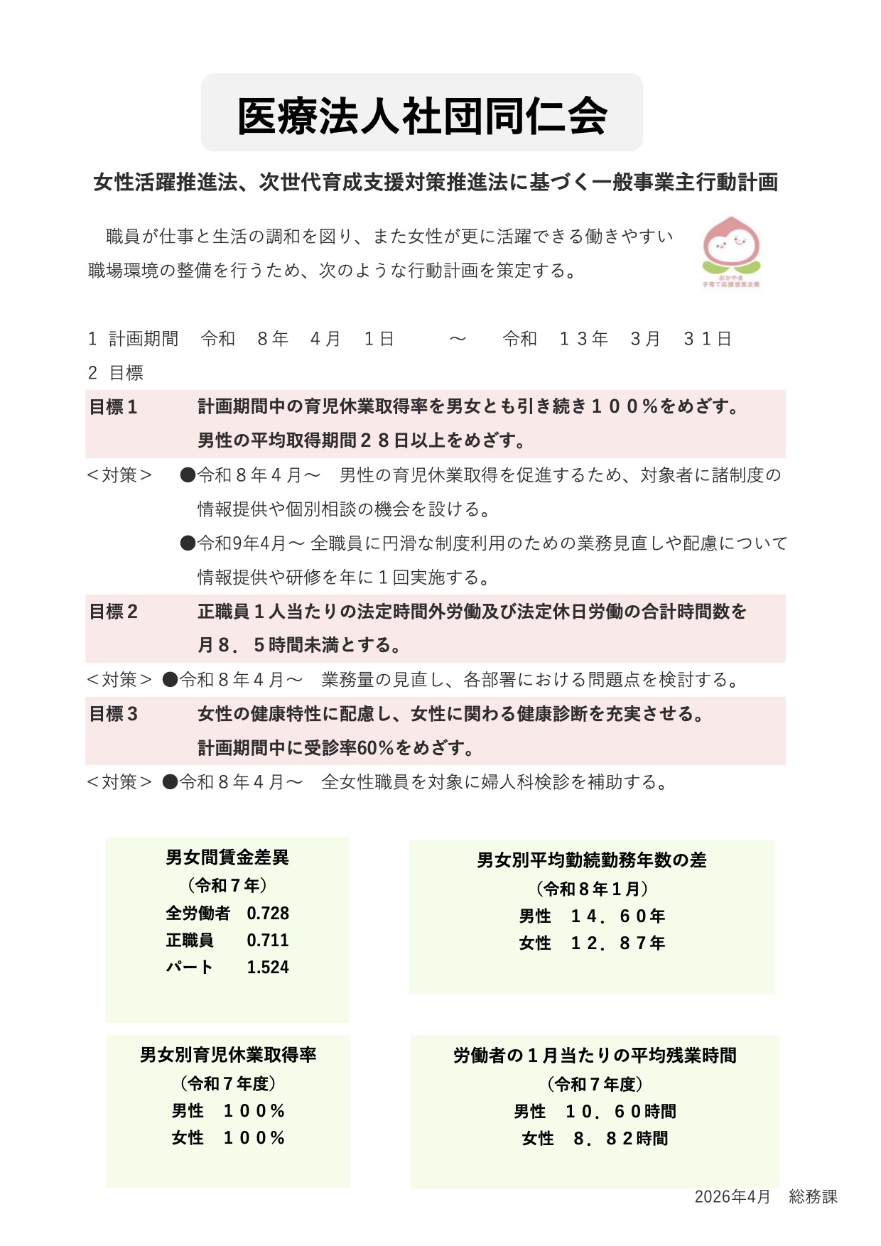 おかやま子育て応援宣言企業